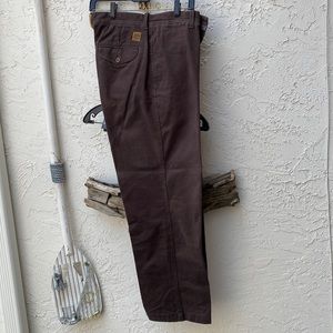 Timberland men’s cotton brown pants size 32 waist 30 long.   18” bottom hem
